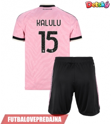 Lacne Dětský Futbalové dres Juventus Pierre Kalulu #15 2026-27 Krátky Rukáv - Preč (+ trenírky)